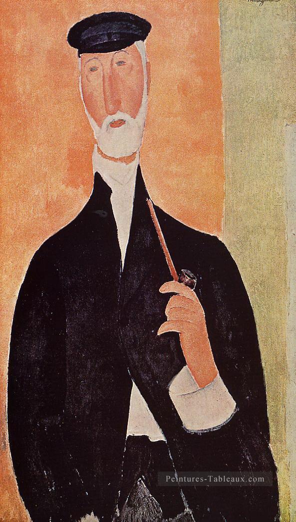 homme avec une pipe le notaire de nice 1918 Amedeo Modigliani Peintures à l'huile